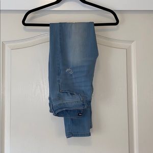 Slightly Distressed Light Wash Jeans